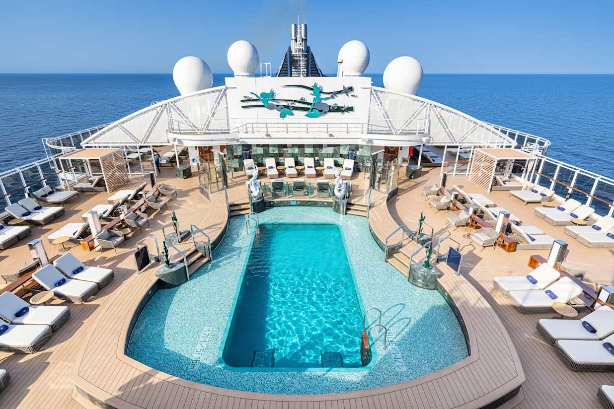 Yacht Club pool and sun deck on MSC Seascape
